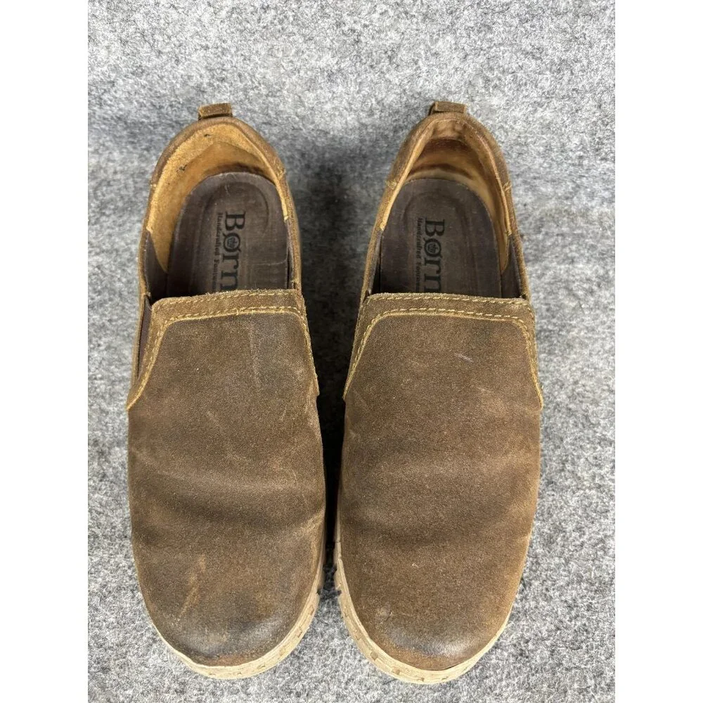Born Shoes Womens Size 8.5 Brown Suede Slip On Loafers Casual Comfort F74223‎
